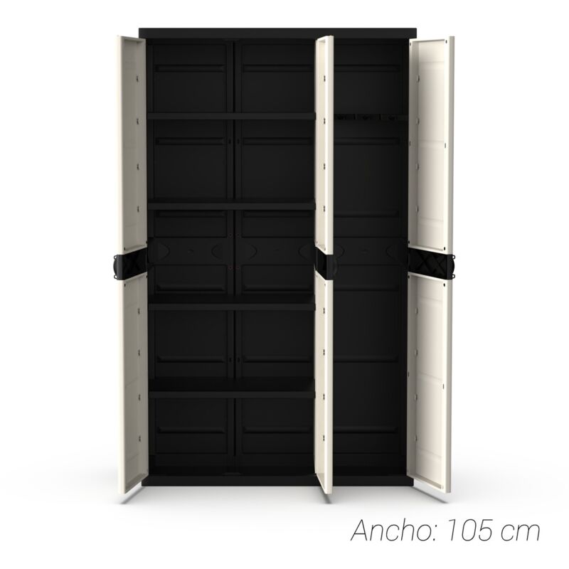 Armario Plastiken Titanium - Beige, 70x44x176 Cm - Perfecto Para Cocina, Garaje O Trastero - Resistente Y Fácil De Montar
