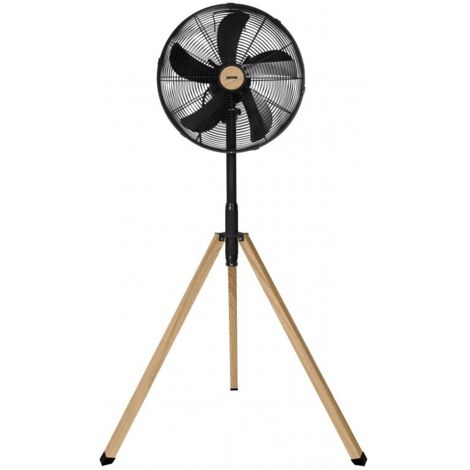 ZEPHIR Ventilateur sur pied en métal noir effet bois 45 cm ZEPHIR (1/2)