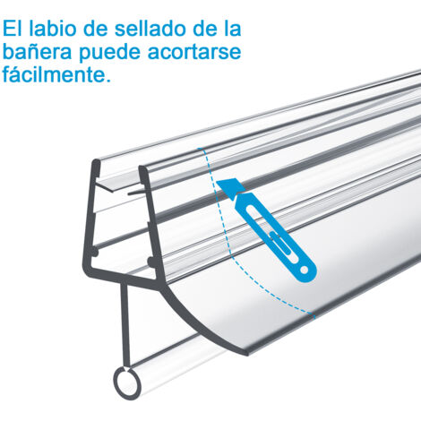 Heilmetz Junta de Ducha(L:60cm) Goma Junta de Estanqueidad para Cristal de 4-6 mm de Mampara de Ducha-Type.2