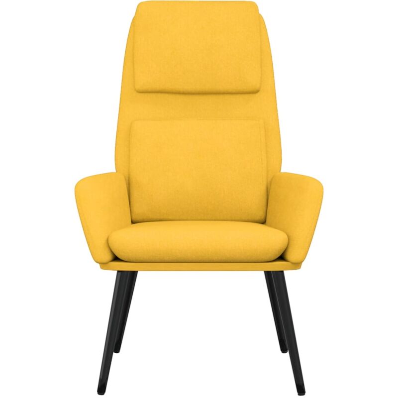 Sedia In Ciniglia Senza Braccioli Roundhill Pisano - Con Cuscino Lombare - Colore Giallo - Stile Contemporaneo