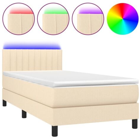 Furniture Limited Letto A Molle Con Materasso E Led Crema