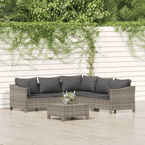 Tidyard 8 pz Set Divani Modulari Angolari da Giardino per Esterno in L