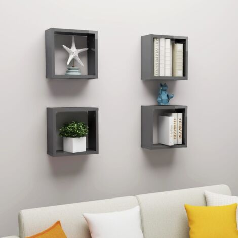 Mensola a cubo da parete Grigio cemento 80x15x78,5 cm Truciolare | Leroy Merlin