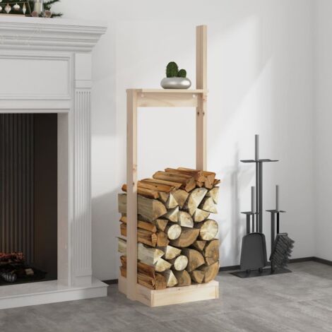 Portalegna Da Esterno In Legno Massello Di Pino 108x73x79 Cm - Robusto E Pratico Per Ordinare La Legna Da Ardere