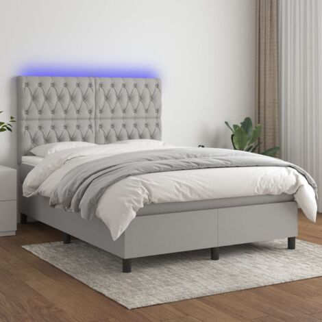 Furniture Limited - Letto a Molle con Materasso e LED Tortora
