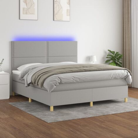 Furniture Limited - Letto a Molle con Materasso e LED Grigio