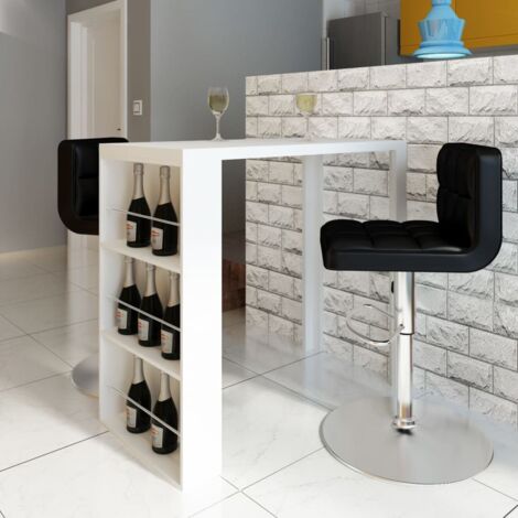 vidaXL Tavolo da bar con ripiano nero 120x60x110 cm in poly rattan - tavolo da bar - tavoli da bar - tavolo pub - tavoli pub