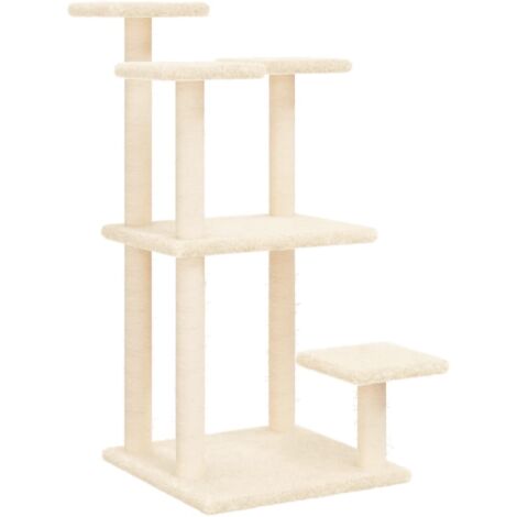Tiragraffi Per Gatti Grande 190 Cm - Con 8 Paletti In Sisal, Amaca, 2 Cuginette E Piattaforme