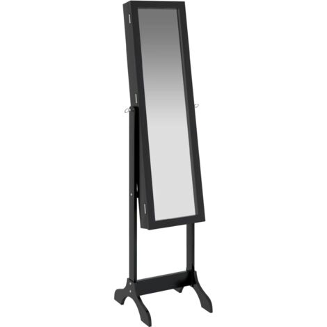 Furniture Limited - Specchio Autoportante Nero 34x37x146 cm