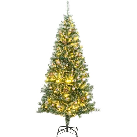 Albero Di Natale Artificiale SHATCHI 1,2 M Con 230 Rami In PVC Verde - Cespuglioso Con Base In Metallo - Decorazione Natalizia