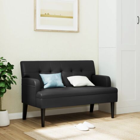 Panca Con Schienale Gecheer In Velluto Nero - 119,5x64,5x75 Cm, Imbottita, Per Ingresso O Fondo Letto