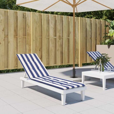 Furniture Limited - Cuscino per Sedia Sdraio a Strisce Bianche e