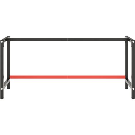 Banco Da Lavoro In Metallo 150x57x79 Cm - Nero E Rosso