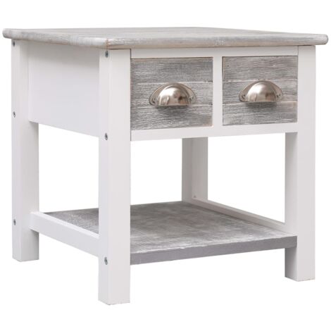 Generico Tavolini Salotto 2pz Bianco Lucido 50x50x40cm Legno Multistrato (29,9 kg)-Mobili