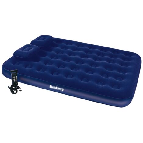 Materasso singolo gonfiabile floccato bestway in vinile blu 185x76x22 cm - cod. 67000