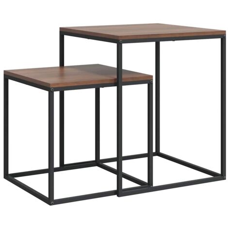 VidaXL Tavolini Da Salotto 2 Pezzi - Colore Nero, In Legno Multistrato, Pratici E Multifunzione - 2