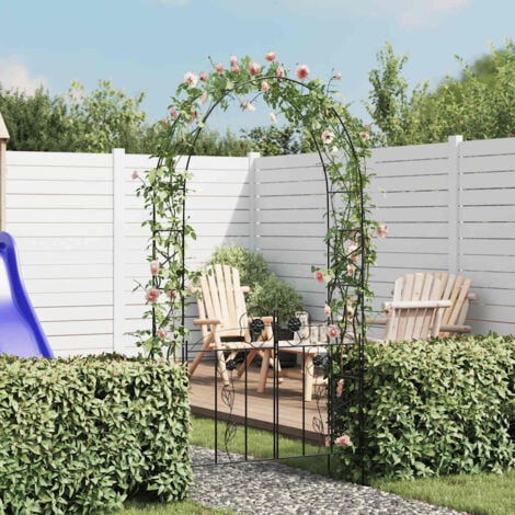 Arco con porta da giardino per piante rampicanti