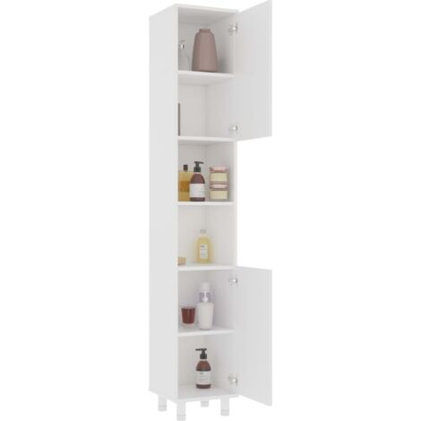 Furniture Limited - Mobile da Bagno Bianco 30x30x179 cm in Legno