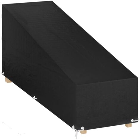 SIHAIAN Copertura impermeabile per chaise longue, copertura per sedia a sdraio, resistente ai raggi UV, antipolvere, per mobili da patio, 1 confezione, 198 x 81 x 89 cm, nero