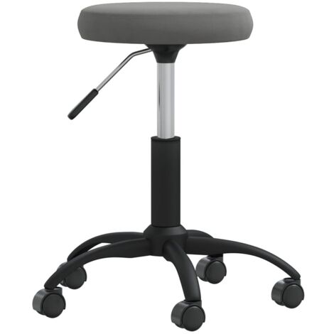 Furniture Limited - Sgabello da Massaggio in Velluto Grigio Scuro