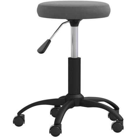 Furniture Limited - Sgabello da Massaggio in Velluto Grigio Scuro