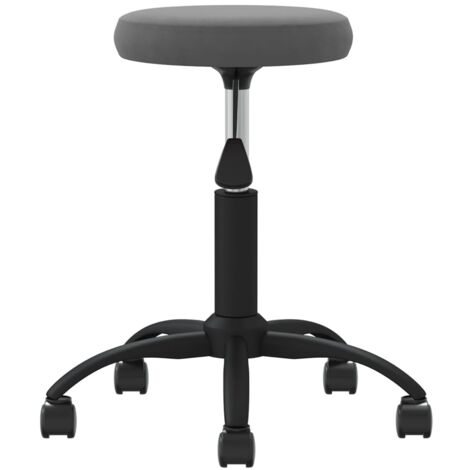 Furniture Limited - Sgabello da Massaggio in Velluto Grigio Scuro