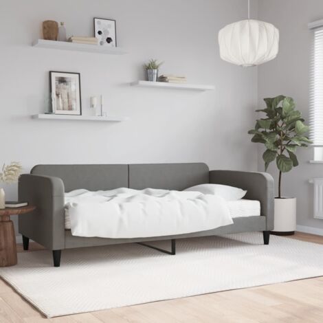 vidaXL Divano Letto con Materasso Grigio Scuro 90x200 cm in Velluto