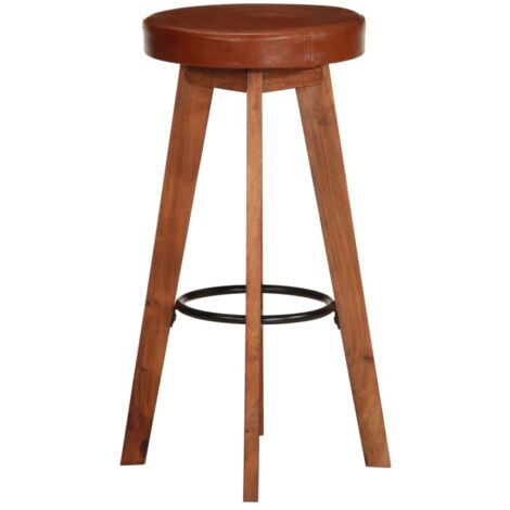Furniture Limited Sgabelli da Bar pz in Vera Pelle e Legno