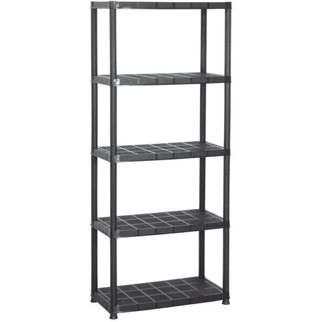 Furniture Limited - Scaffale a 5 Ripiani Nero 71x38x170 cm in