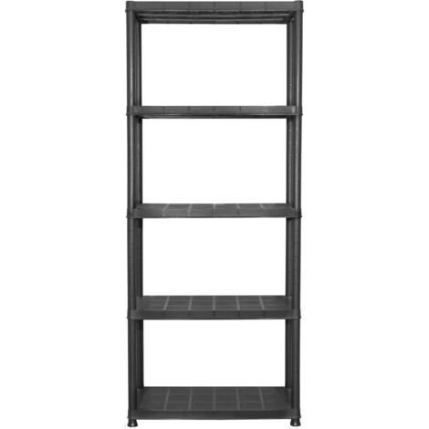 Furniture Limited - Scaffale a 5 Ripiani Nero 71x38x170 cm in