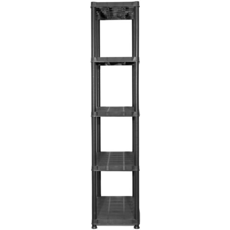 Furniture Limited - Scaffale a 5 Ripiani Nero 71x38x170 cm in