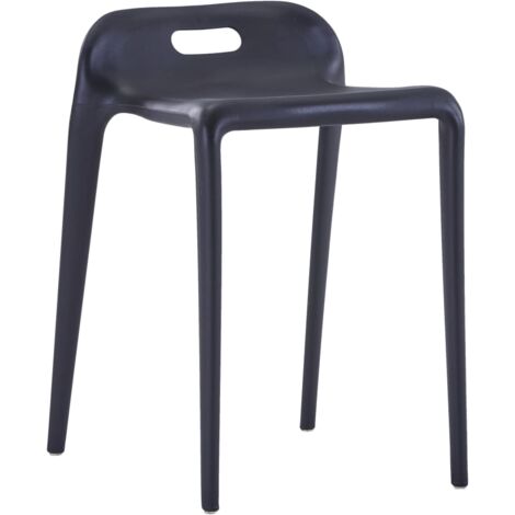 Furniture Limited Sgabelli Impilabili pz Neri in Plastica