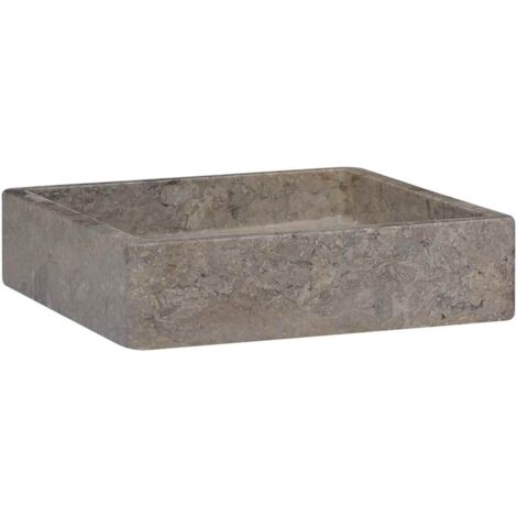 Lavandino In Marmo Grigio 53x40x15 Cm - Lavabo Moderno Per Bagno, Fatto A Mano - Foto 2