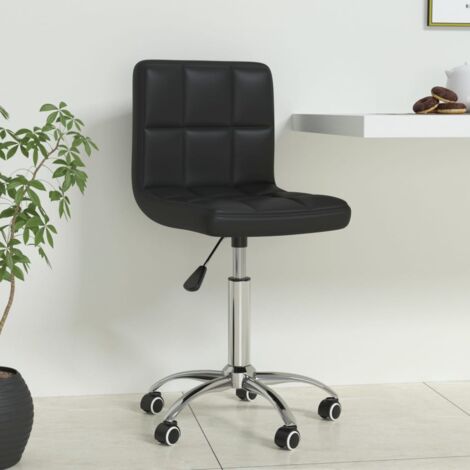 Flash Furniture Sedia girevole in pelle nera con schienale medio