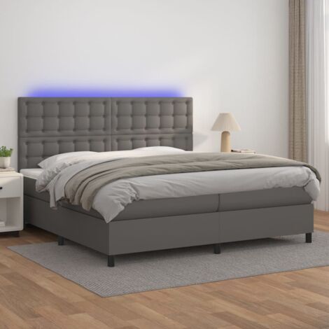 Letto a molle e materasso Grigio chiaro 140x190 cm Velluto | Leroy Merlin