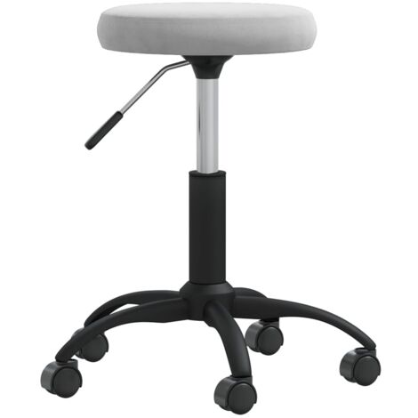Furniture Limited - Sgabello da Massaggio in Velluto Grigio