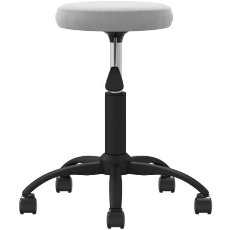 Furniture Limited - Sgabello da Massaggio in Velluto Grigio