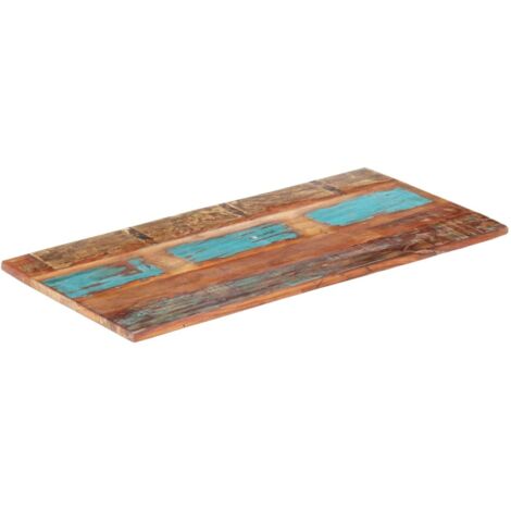 VidaXL Piano Tavolo Rettangolare In Legno Di Recupero 60x120 Cm - Spessore 25-27 Mm, Mix Di Mango E Teak, Stile Rustico E Unico