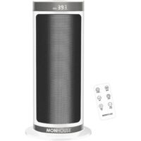 MONHOUSE Electric Space Heater - Remote Control/Overheat Protection - 12H Timer - 40cm - White