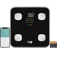 Get Fit Smart Body Fat Bathroom Scales - Monitor Weight Loss - Digital Weighing Scale - Black
