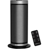 MONHOUSE Electric Space Heater - Remote Control/Overheat Protection - 12H Timer - 40cm - Black/Grey