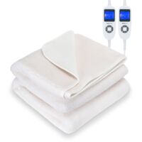 MONHOUSE Fleece Electric Heated Under Blanket - Double 137x190cm - 9 Heat Settings - Beige