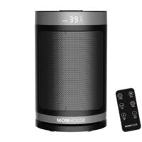 MONHOUSE Electric Space Heater - Remote Control/Overheat Protection - 12H Timer - 24cm - Black/Grey