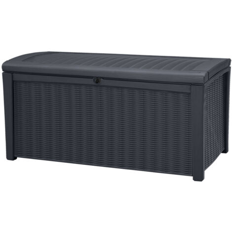 Keter – Coffre de jardin en résine polypropylène 416L – Dimensions 129,5 x 70 x 62,5 cm – Résistant aux intempéries – Verrouillable avec ouverture automatique
