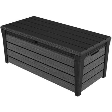 Keter – Coffre de jardin Brushwood en résine durable – Résistant aux intempéries – Capacité 454L – Dimensions 145x69.7x60.3 cm
