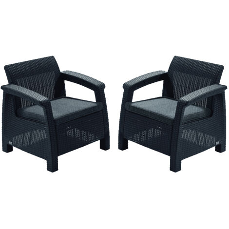 Fauteuil Corfu Love Lot de 2 - pour Jardin, Veranda, patio - Resiste aux intempéries - KETER