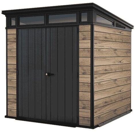Keter – Abri de jardin résine 4,5m² – Aspect bois Douglas – Résistant aux intempéries et UV – Technologie DecoCoat – Toit incliné moderne (1/5)