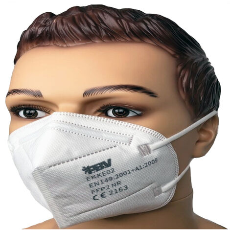 Masque de protection FFP2 vendu par 20 unités utilisation 8h EN 149:2001+A1:2019 Blanc Unique - Blanc