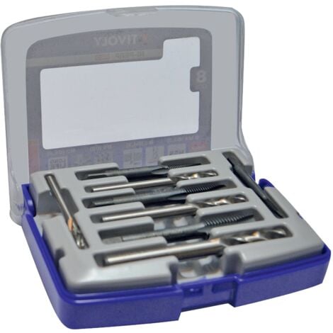 Tivoly • Coffret de 4 tarauds machines GUN DIN 352 HSS M4 à M10 + 4 forets métaux HSS