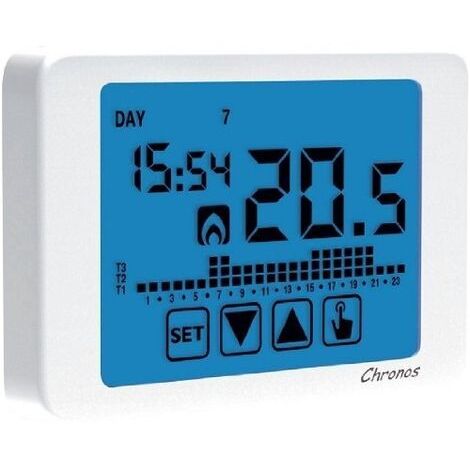 Cronotermostato digitale touch screen 230V – Programmazione settimanale – Display retroilluminato – Ottimizzazione energetica – Vemer (1/3)